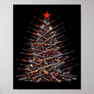 Waffen-Weihnachtsbaum Lustiges Weihnachten 2025 Fü Poster