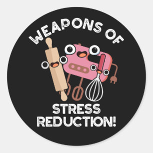 Waffen zur Stressreduktion Backpun Dark BG Runder Aufkleber