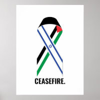 Waffenruhe Israel und Palästina Flaggen Streifen w