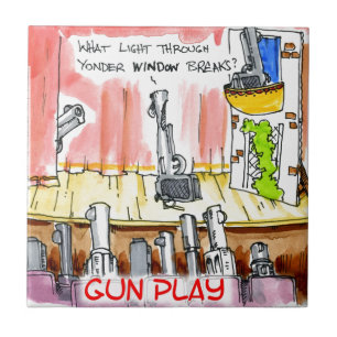 WaffenSpiel Lustiger Cartoon Fliese