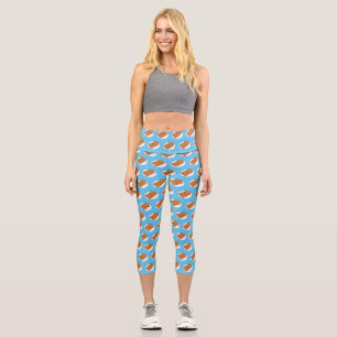 Waffle cartoon illustration capri leggings