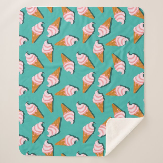 Waffle cones ice cream and frozen yogurt pattern sherpadecke (Vorderseite)