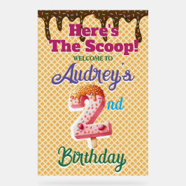 Waffle Ice Creme Cone 2. Geburtstag Acrylschild