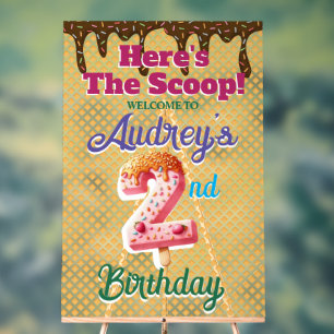 Waffle Ice Creme Cone 2. Geburtstag Acrylschild