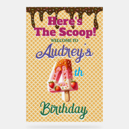 Waffle Ice Creme Cone 4. Geburtstag Acrylschild