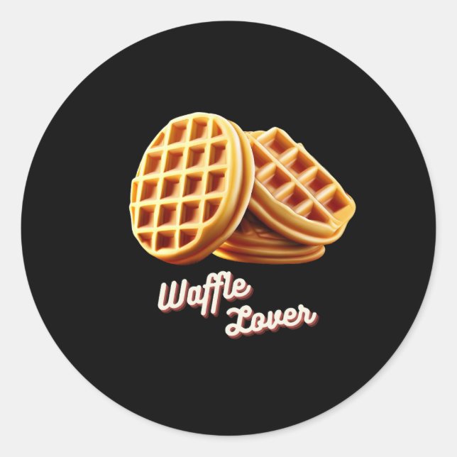 Waffle Lover Runder Aufkleber (Vorderseite)