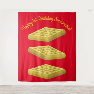 Waffle Niedlich Breakfast Geburtstagsparty Wandteppich