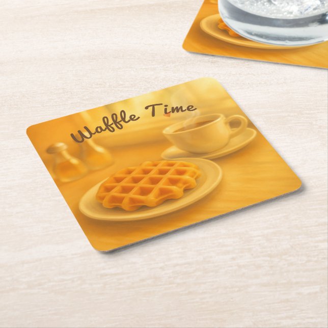 Waffle Time - Gemütliche Momente des belgischen Fr Rechteckiger Pappuntersetzer (angewinkelt)