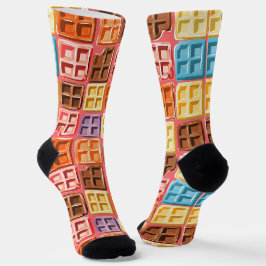 Waffle Wonderland - farbenprächtiges Pastell-Frühs Socken