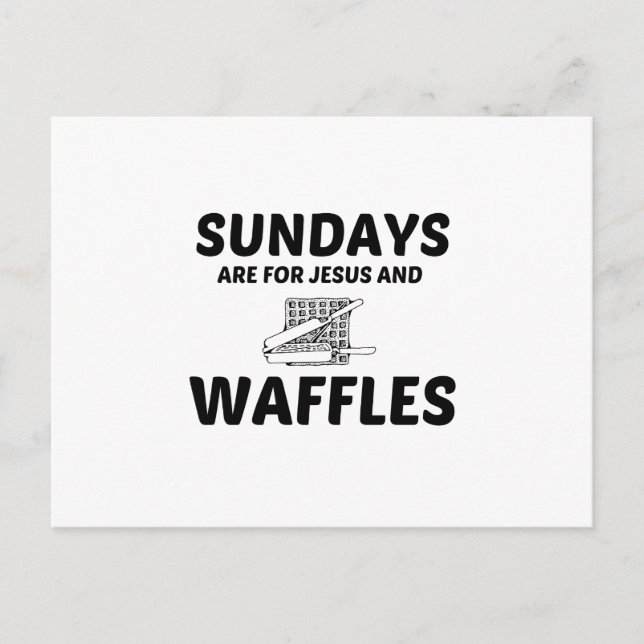 WAFFLES UND JESUS SONNTAG POSTKARTE (Vorderseite)
