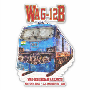 WAG-12B Lokomotive. Güterzug der indischen Eisenba Aufkleber