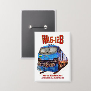 WAG-12B Lokomotive. Güterzug der indischen Eisenba Button