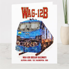 WAG-12B Lokomotive. Güterzug der indischen Eisenba Dankeskarte