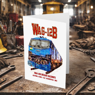 WAG-12B Lokomotive. Güterzug der indischen Eisenba Dankeskarte