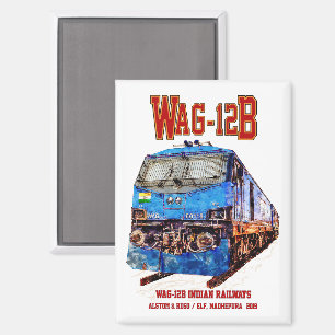 WAG-12B Lokomotive. Güterzug der indischen Eisenba Magnet