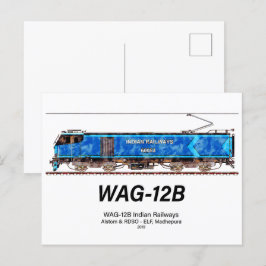 WAG-12B Lokomotive. Güterzug der indischen Eisenba Postkarte