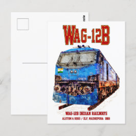WAG-12B Lokomotive. Güterzug der indischen Eisenba Postkarte