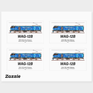 WAG-12B Lokomotive. Güterzug der indischen Eisenba Rechteckiger Aufkleber