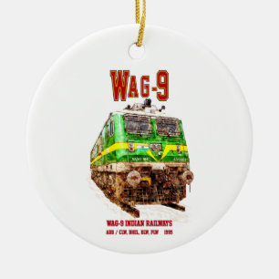 WAG-9 Lokomotive. Güterzug der indischen Eisenbahn Keramik Ornament