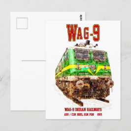 WAG-9 Lokomotive. Güterzug der indischen Eisenbahn Postkarte