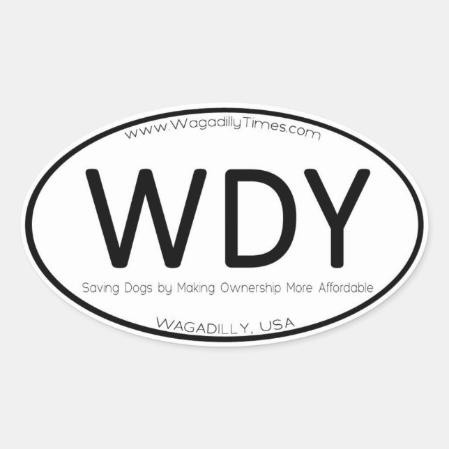 WAGADILLY Oval Location Autoaufkleber Decal Ovaler Aufkleber (Vorderseite)