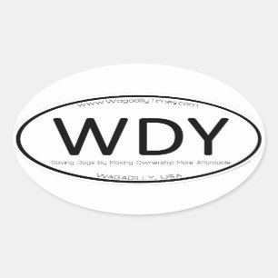 WAGADILLY ovales Standort-Autoaufkleber-Abziehbild Ovaler Aufkleber