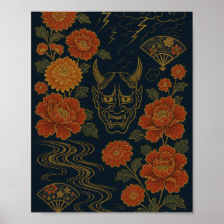 wagara "Sturm der Oni: Traditionelle japanische Ku Poster