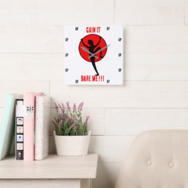 Wage mich !!! quadratische wanduhr