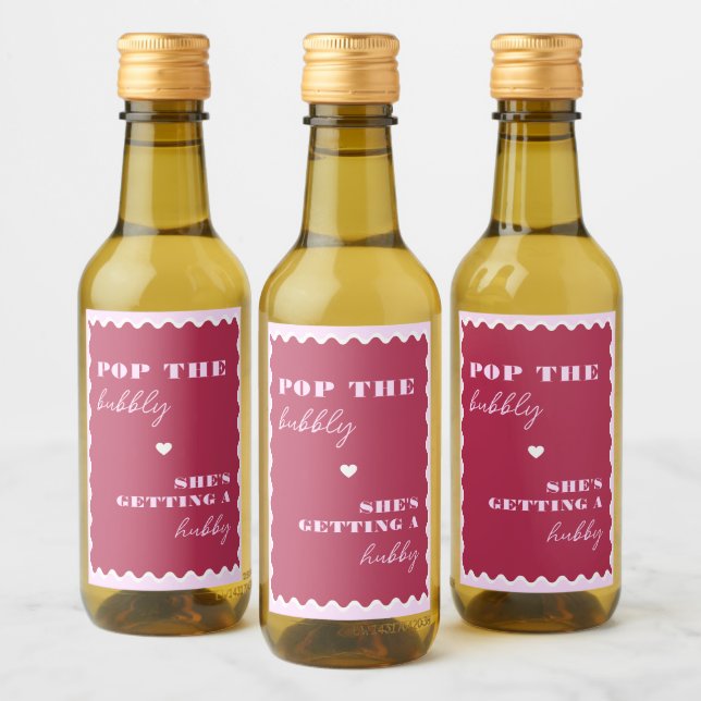 Wagemutige Magenta-Pop, die Bubbly - Sie bekommt e Weinetikett (Flaschen)