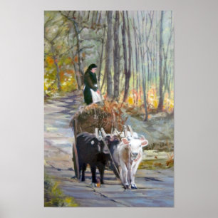 Wagen der Kühe/Cow drawn wagon Poster