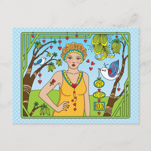 wagen Sie es, fett_ Postcard zu sein Postkarte (Vorderseite)