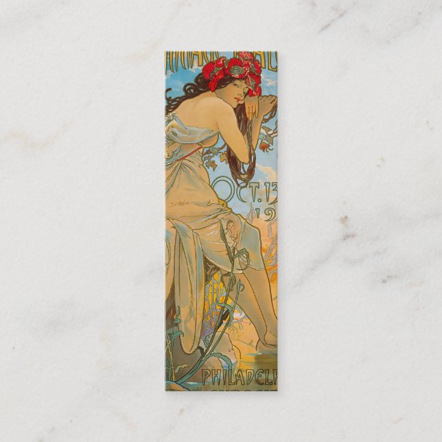 Wagenhändler von Alphonse Mucha (1902) Lesezeichen Mini Visitenkarte (Vorderseite)