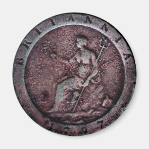 "Wagenrad" Pennymagnet mit 1797 Briten Magnet