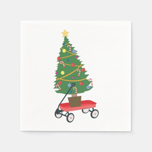 Wagon Christmas Tree Serviette (Vorderseite)