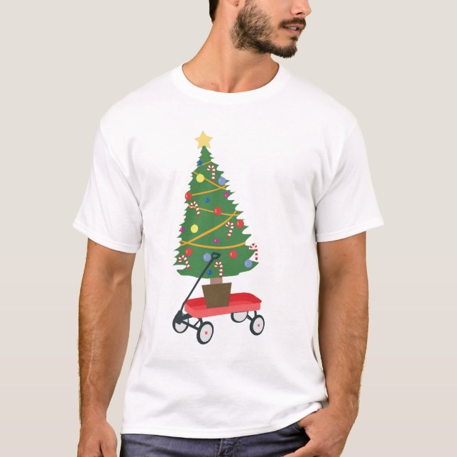 Wagon Christmas Tree T-Shirt (Vorderseite)