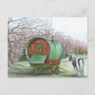 Wagon tzigane et carte postale
