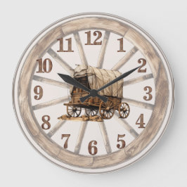 Wagon Wheel Couvert Wagon Wall Horloge 2