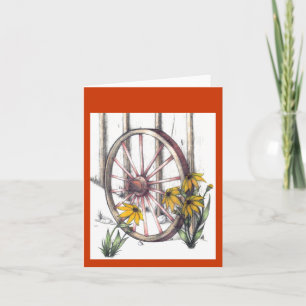 Wagon Wheel Notizkarte Karte