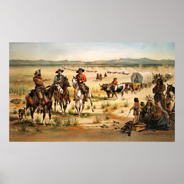 WagonTrain in den USA Poster (Vorne)