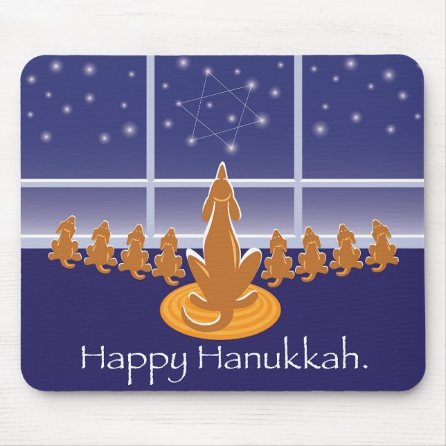 WagsToWishes_Menorah Hunde Mousepad (Vorne)