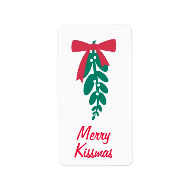 WagToWish _Mistletoe Merry Kissmas! Adressaufkleber (Vorne)