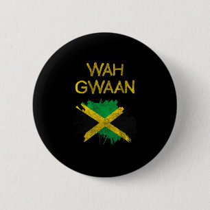 Wah Gwaan Jamaika-Flagge Jamaikanischer Stolz Regg Button