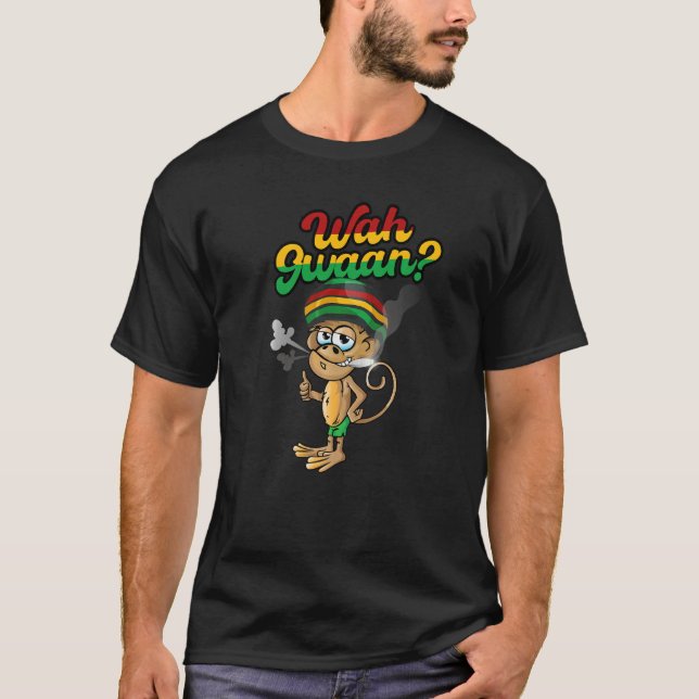 Wah Gwaan Patois Jamaica Monkey Jamaican Slang T-Shirt (Vorderseite)