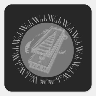 Wah Wah Pedal-Grau Quadratischer Aufkleber
