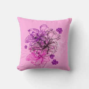 Wahine Lace Hawaiian Orchid Reversible Kissen