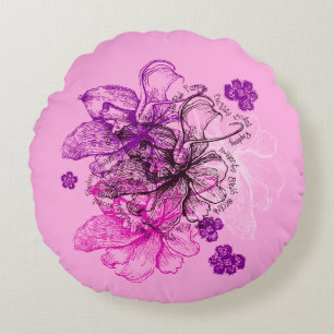 Wahine Lace Hawaiian Orchid Reversible Rundes Kissen