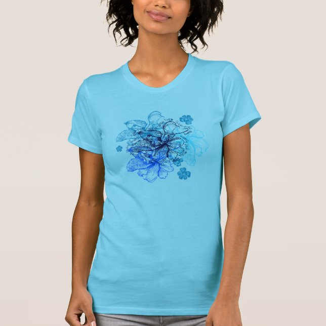 Wahine Lace Hawaiian Orchid T-Shirts (Vorderseite)