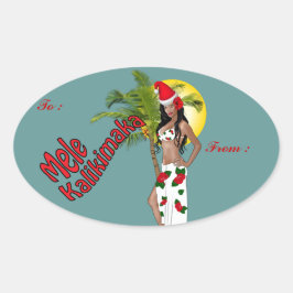 Wahine Pinup Weihnachtsgeschenke Tag Stickers
