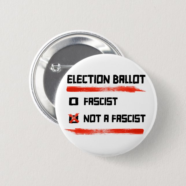 Wahl 2024: Abstimmung nicht faschistisch Button (Vorne & Hinten)