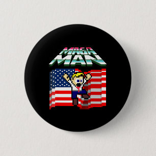 Wahl 2024 Amerikanische Flagge Mega Man Funny Pres Button
